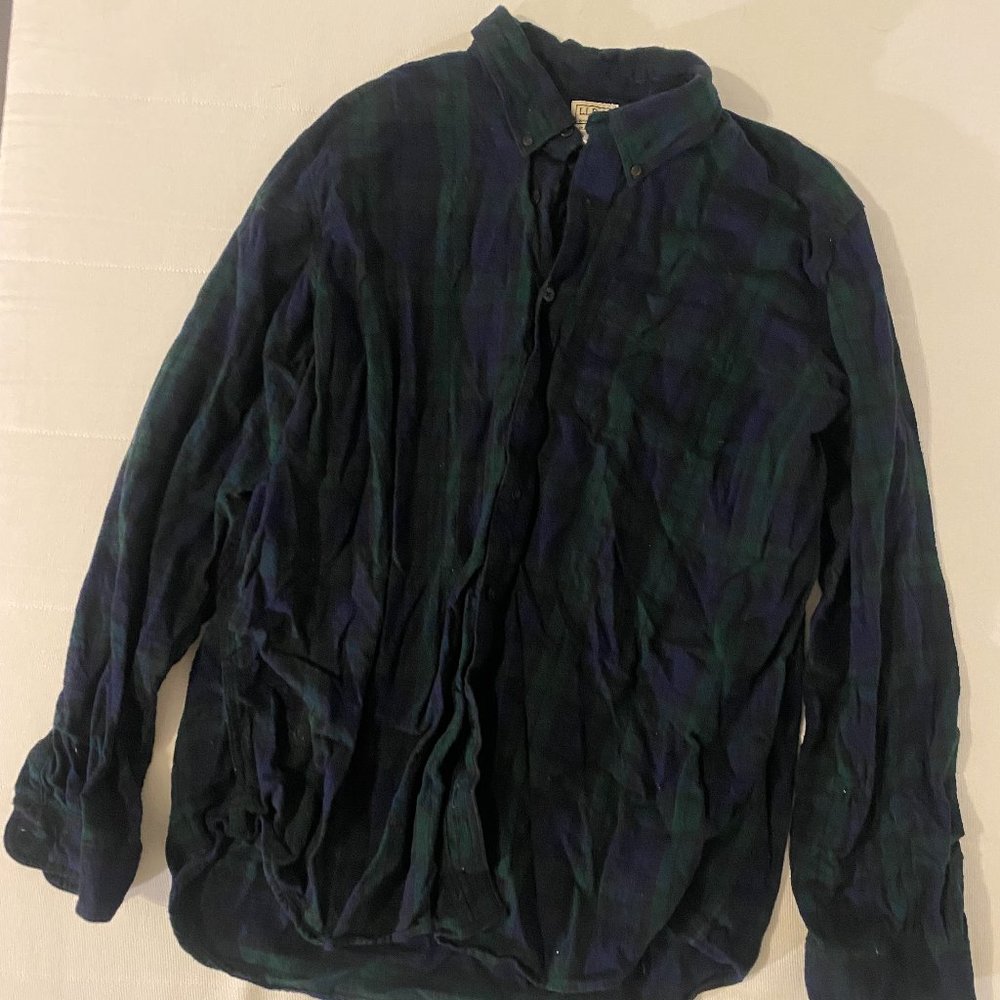 L.L. Bean Scotch Plaid Flannel Pajama Top XL Tall